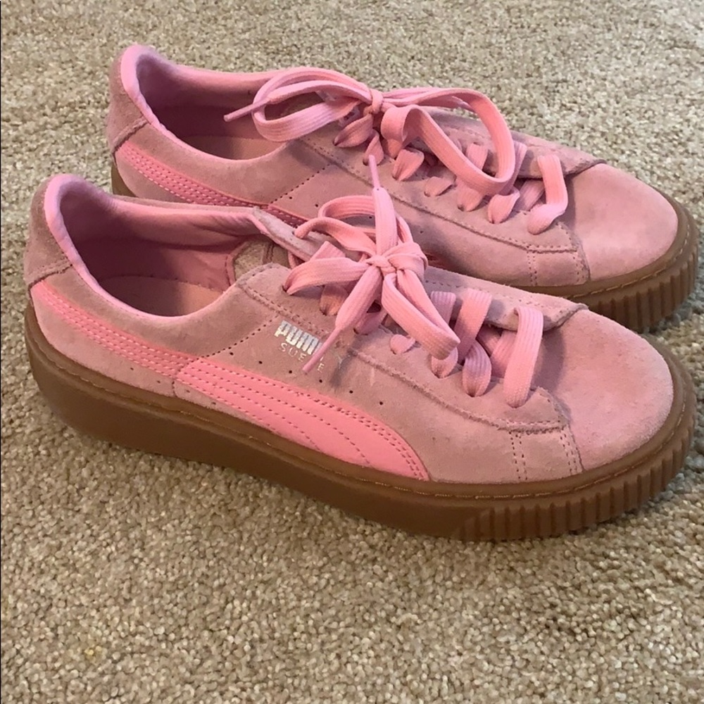 Pink puma sneakers